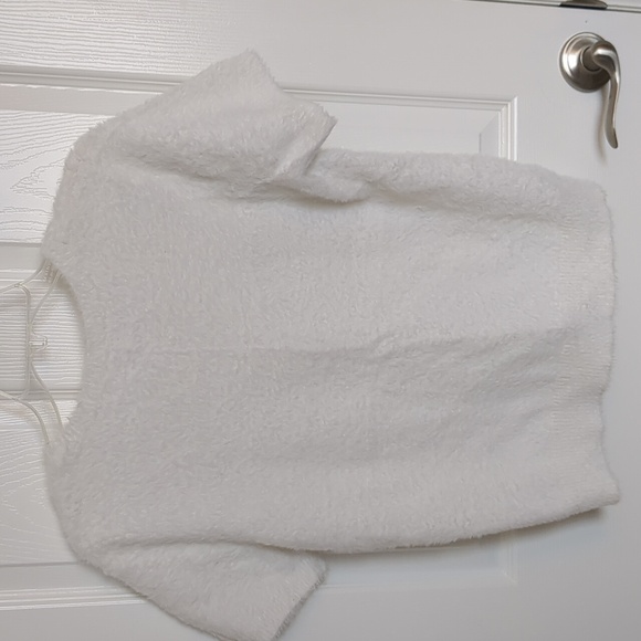 Anthropologie White Fuzzy Sweater - L - Picture 5 of 6